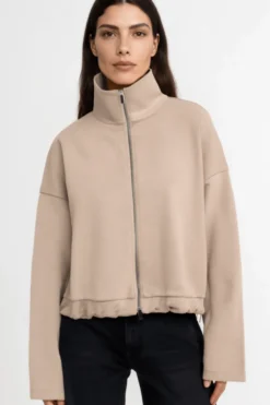 Sweatjacke mit Stehkragen