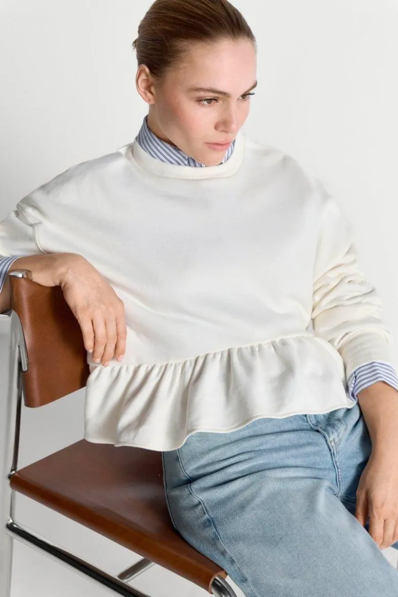 Sweatshirt mit Volant