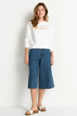 Sweatshirt mit Wellensaum