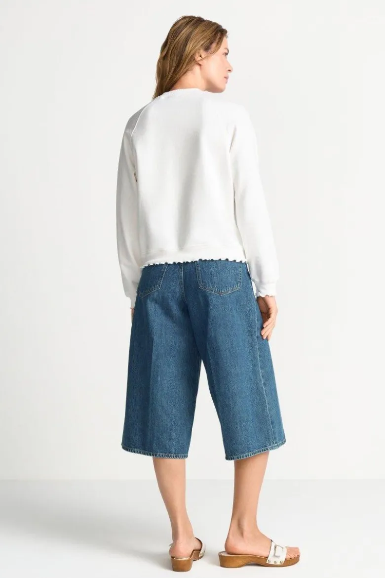 Sweatshirt mit Wellensaum