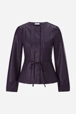 Taillierte Jacke in Lederoptik