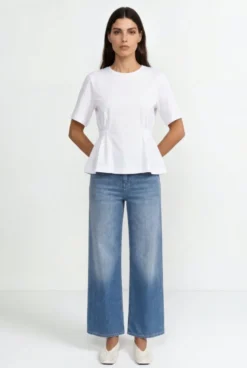Tailliertes Baumwollshirt