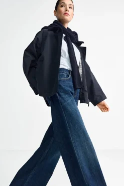 Trenchjacke mit Cordkragen