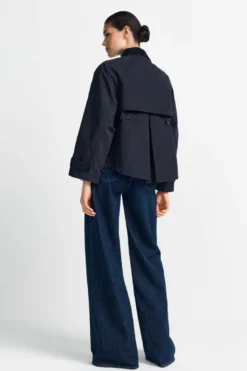 Trenchjacke mit Cordkragen