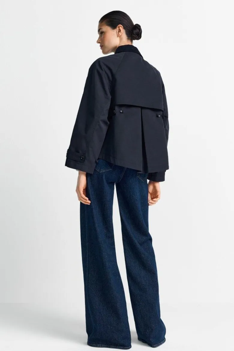 Trenchjacke mit Cordkragen