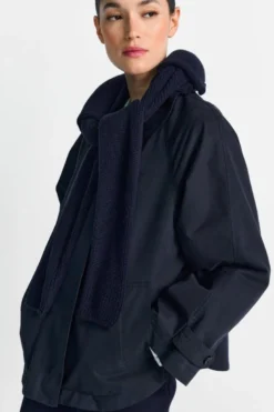 Trenchjacke mit Cordkragen