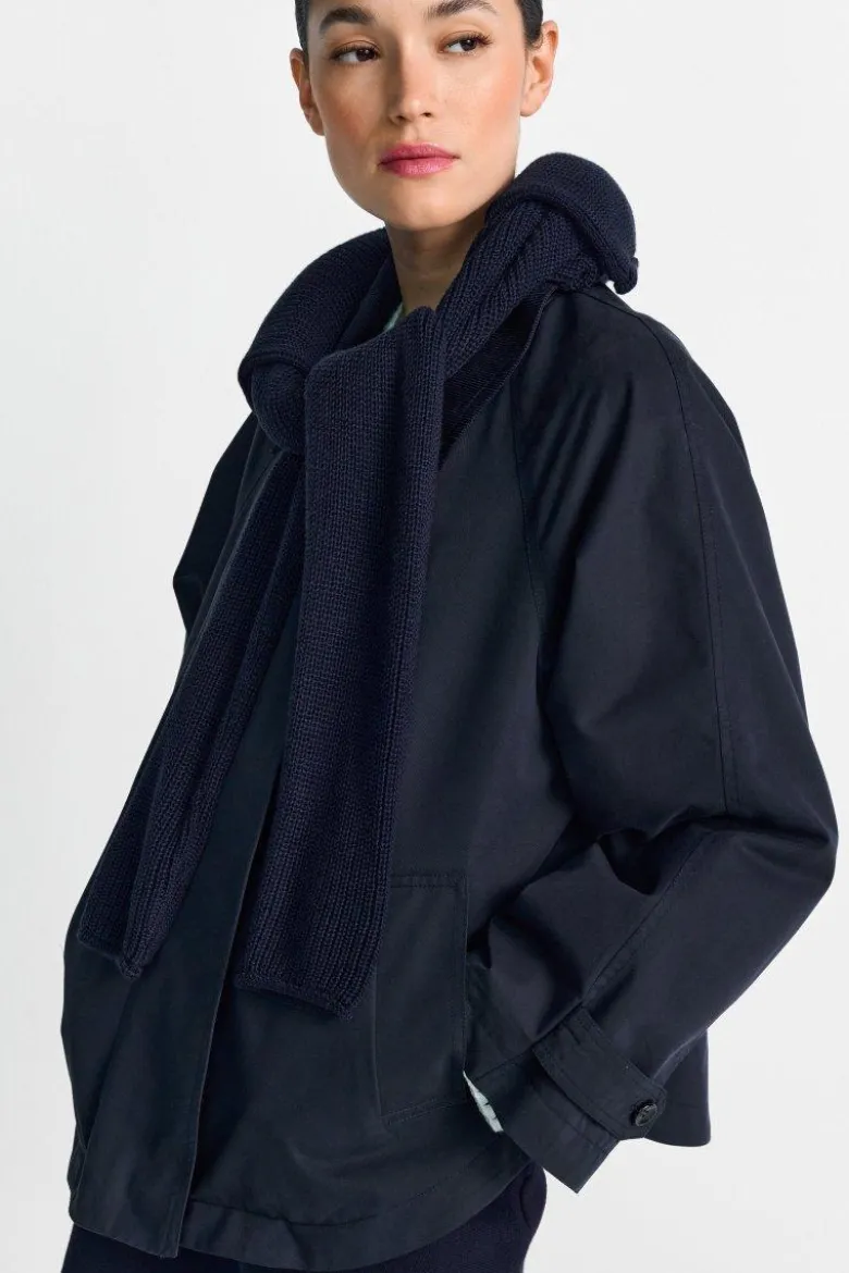 Trenchjacke mit Cordkragen