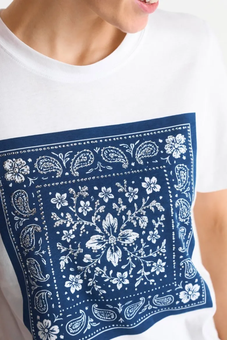 T-Shirt mit Bandana-Print
