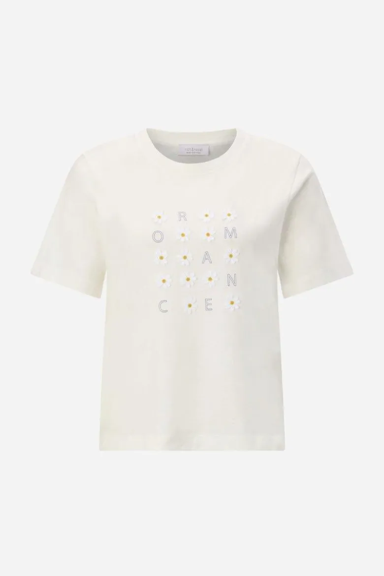 T-Shirt mit Blütenapplikation
