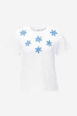T-Shirt mit Blumenstickerei