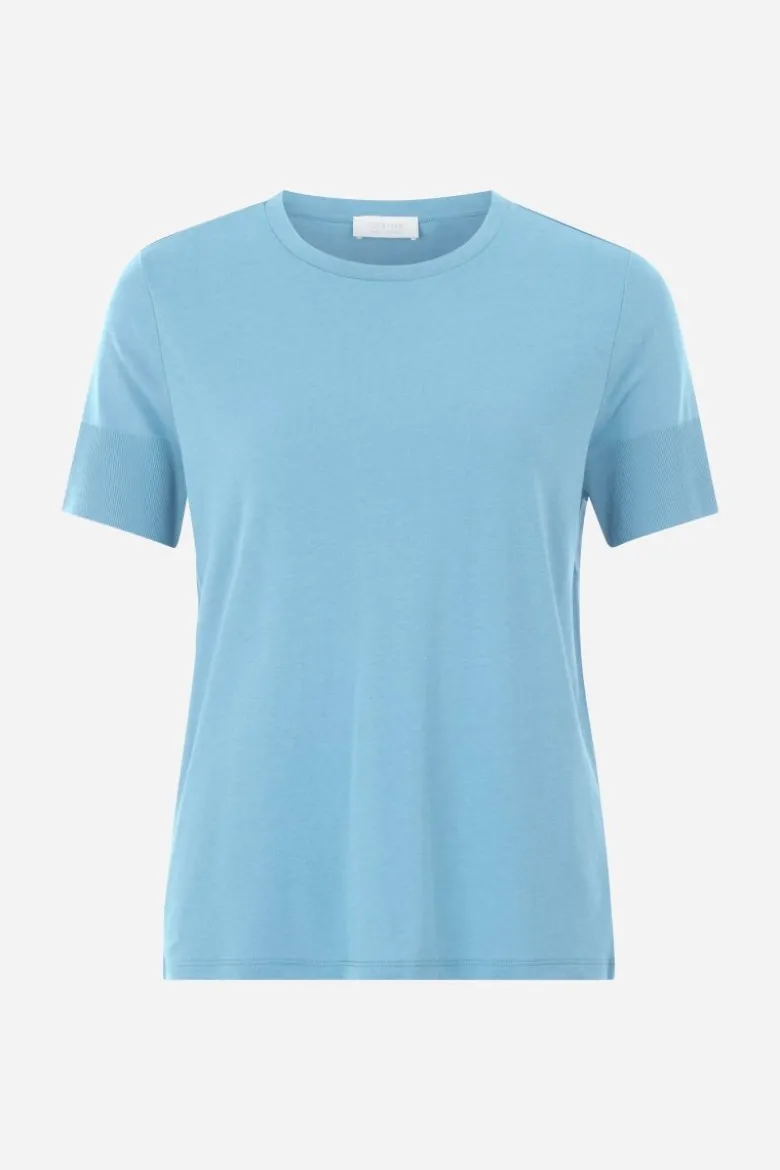 T-Shirt mit gerippten Ärmelabschlüssen