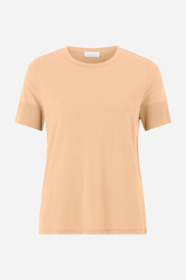 T-Shirt mit gerippten Ärmelabschlüssen