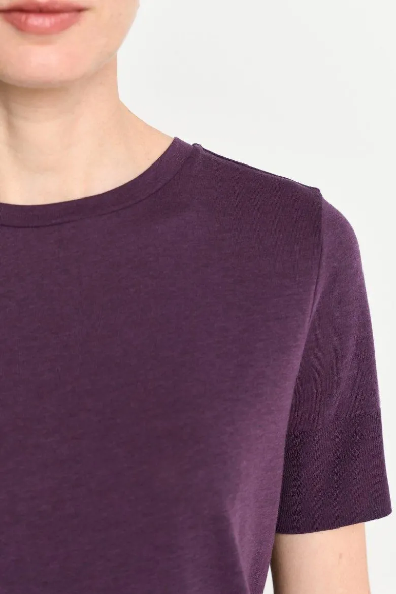 T-Shirt mit gerippten Ärmelabschlüssen