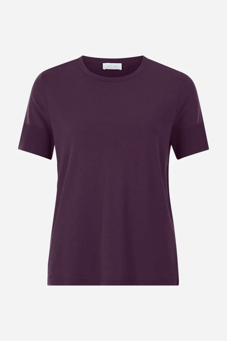 T-Shirt mit gerippten Ärmelabschlüssen