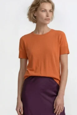 T-Shirt mit gerippten Ärmelabschlüssen