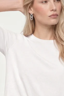T-Shirt mit gerippten Ärmelabschlüssen