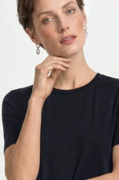 T-Shirt mit gerippten Ärmelabschlüssen
