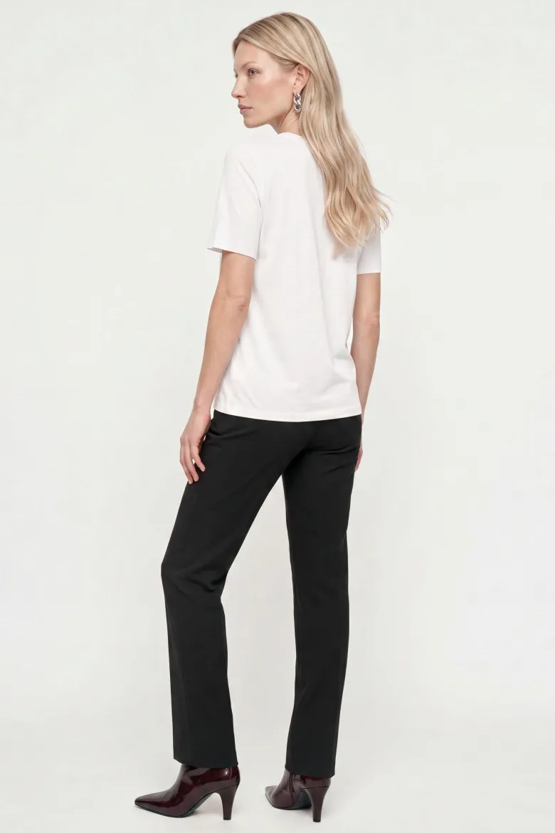T-Shirt mit gerippten Ärmelabschlüssen
