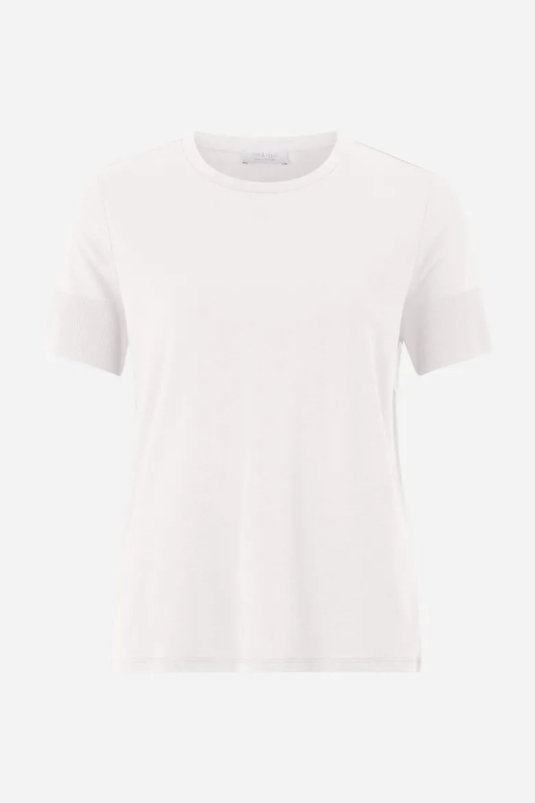 T-Shirt mit gerippten Ärmelabschlüssen