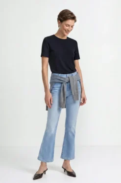 T-Shirt mit gerippten Ärmelabschlüssen