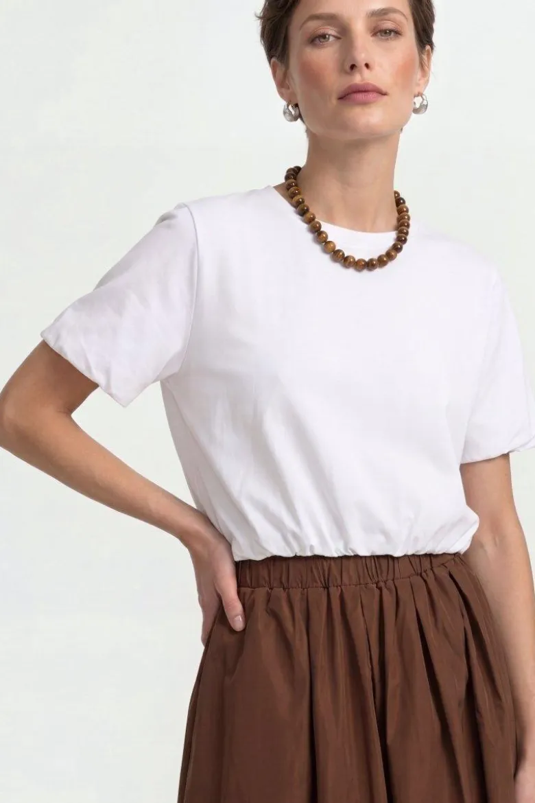 T-Shirt mit Gummizugsaum