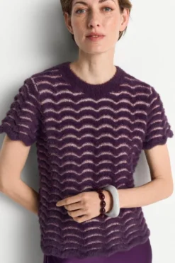 T-Shirt mit Muschelsaum