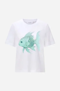 T-Shirt mit Print und Pailletten