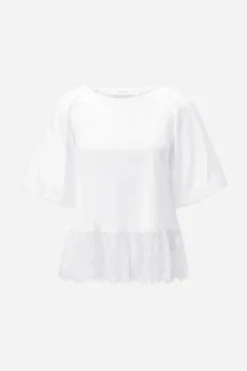 T-Shirt mit Spitzensaum