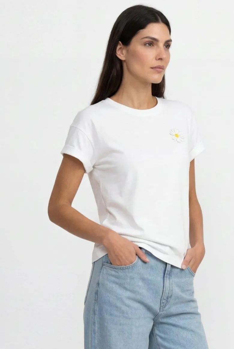 T‑Shirt mit Stickerei