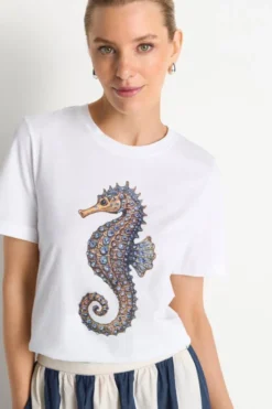 T-Shirt Seepferdchen-Print