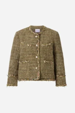 Tweed-Blazer mit Wollanteil