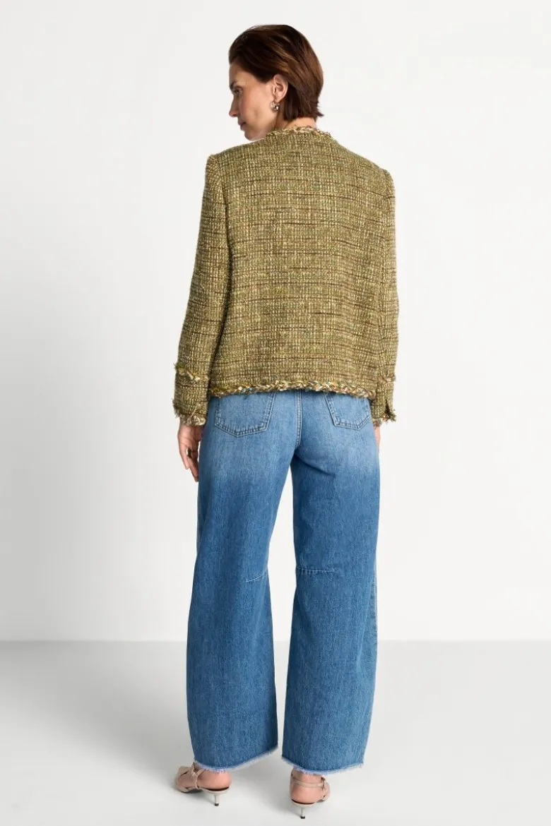 Tweed-Blazer mit Wollanteil