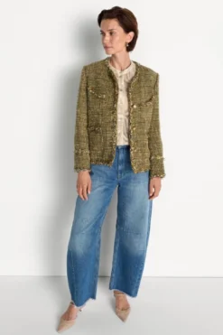 Tweed-Blazer mit Wollanteil