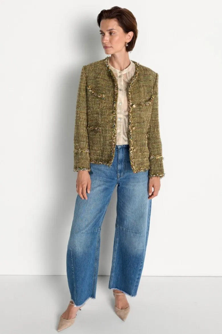 Tweed-Blazer mit Wollanteil