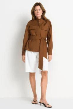 Utility-Bluse mit Bindeschleife