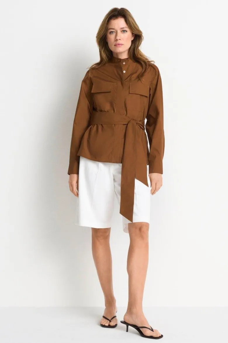 Utility-Bluse mit Bindeschleife