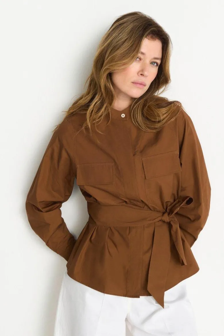 Utility-Bluse mit Bindeschleife