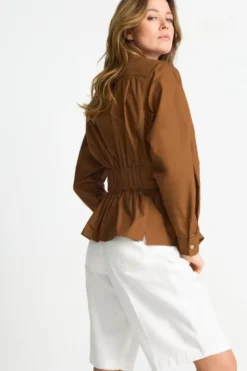 Utility-Bluse mit Bindeschleife