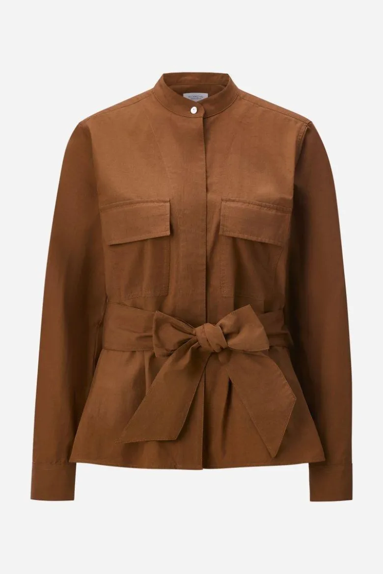 Utility-Bluse mit Bindeschleife