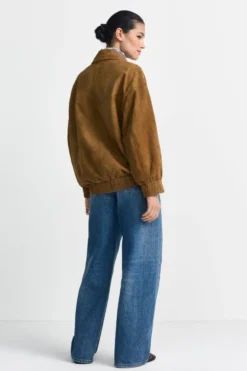 Veloursleder-Bomberjacke
