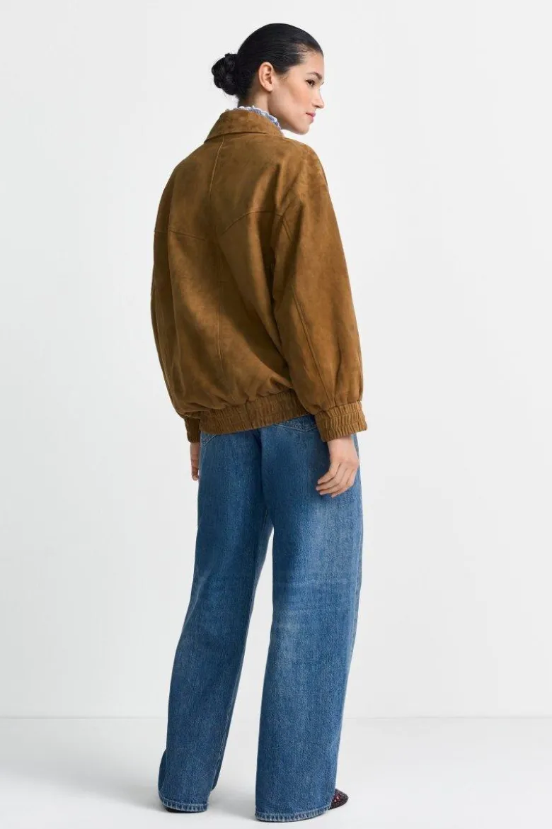 Veloursleder-Bomberjacke