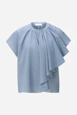 Volant-Bluse mit Schulterknöpfen