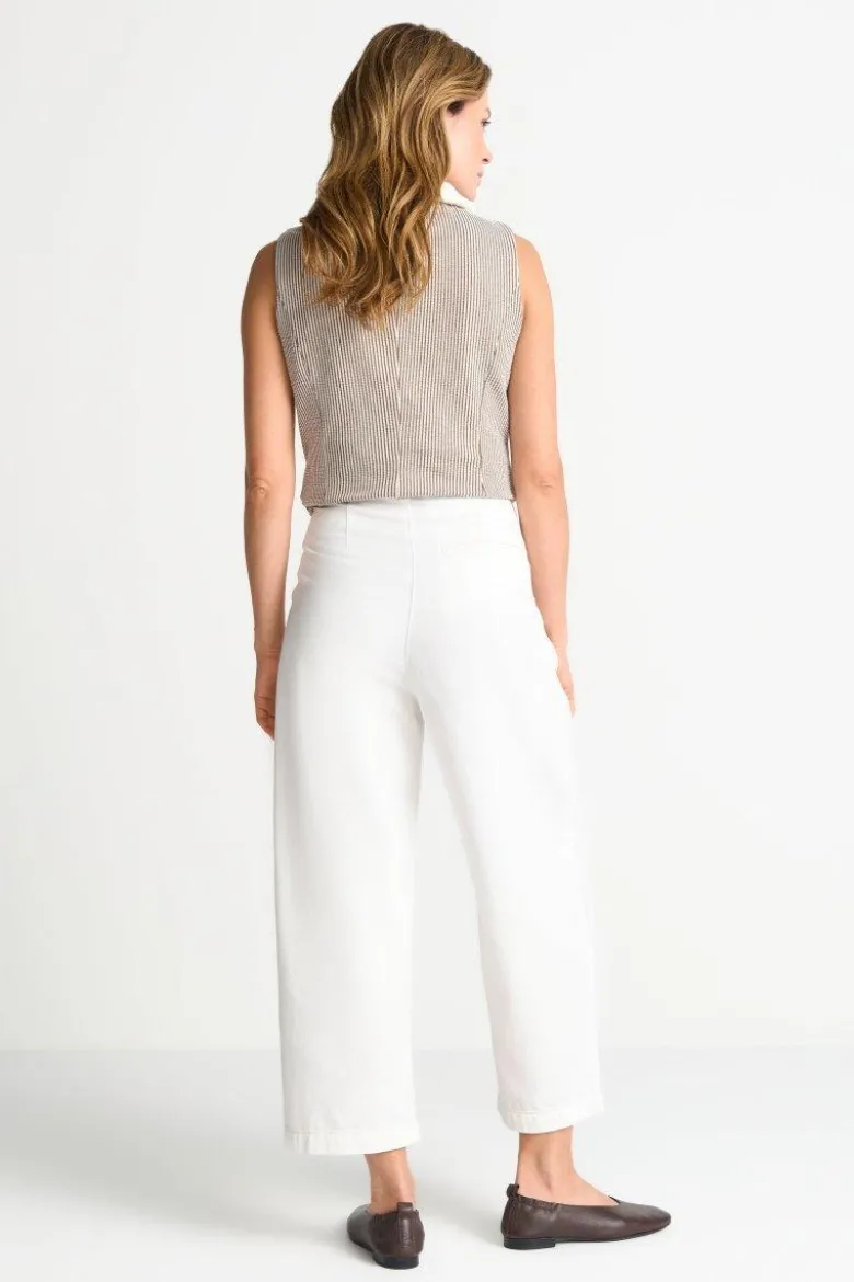 Weiße High-Waist-Jeans