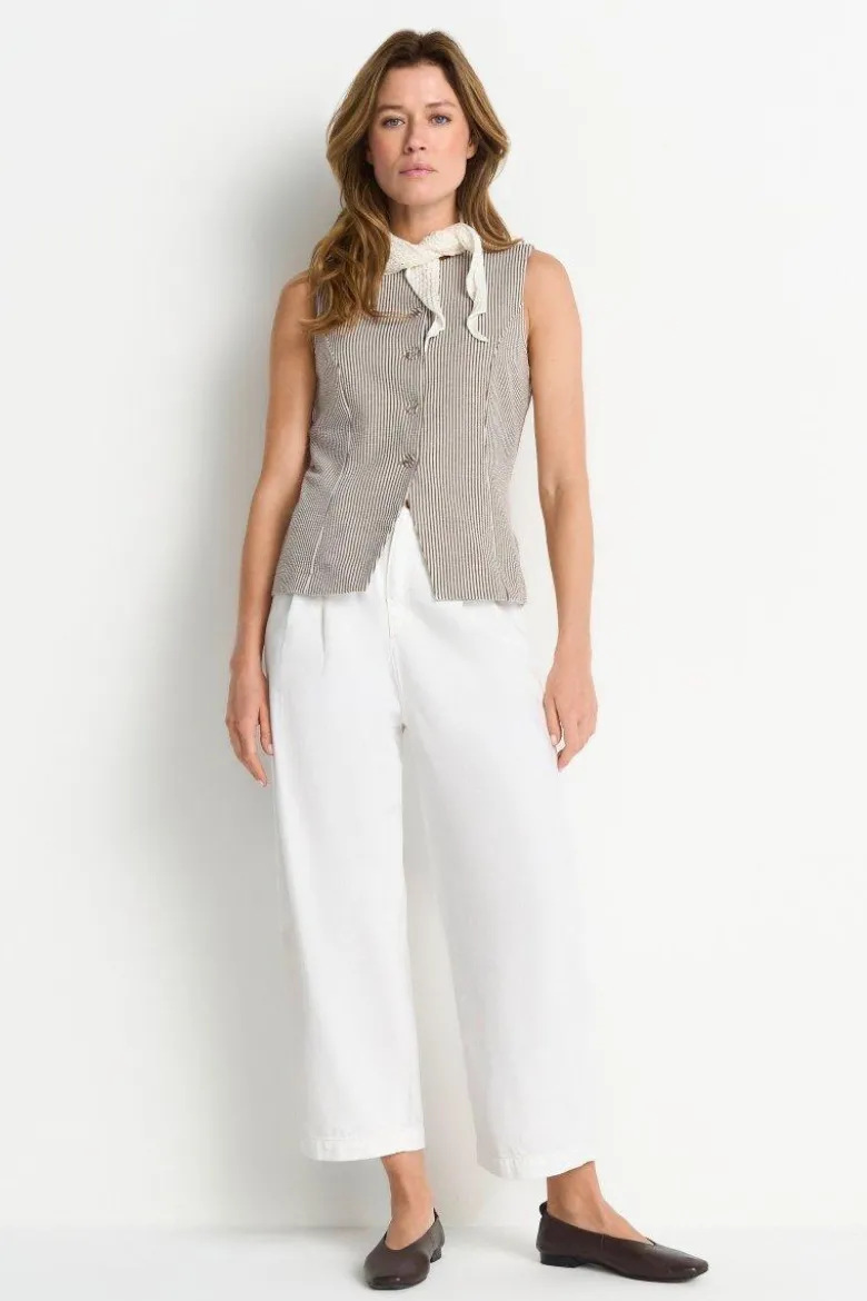 Weiße High-Waist-Jeans