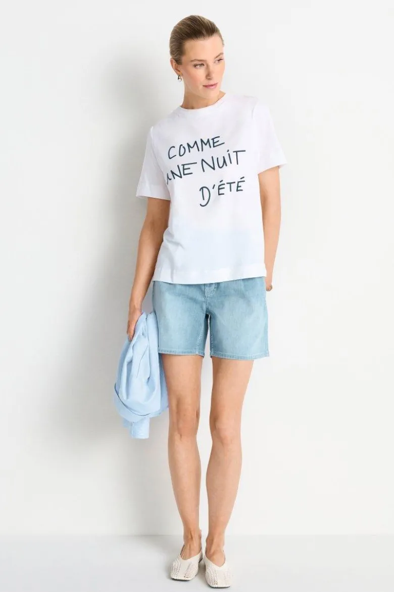 Weißes Statement-T-Shirt