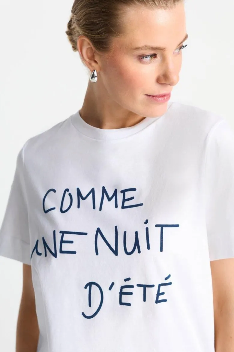 Weißes Statement-T-Shirt