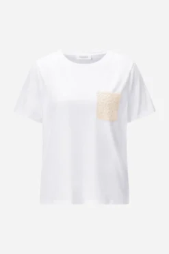 Weißes T-Shirt mit Brusttasche