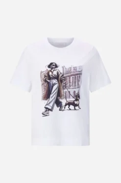 Weißes T-Shirt mit Fashion-Print