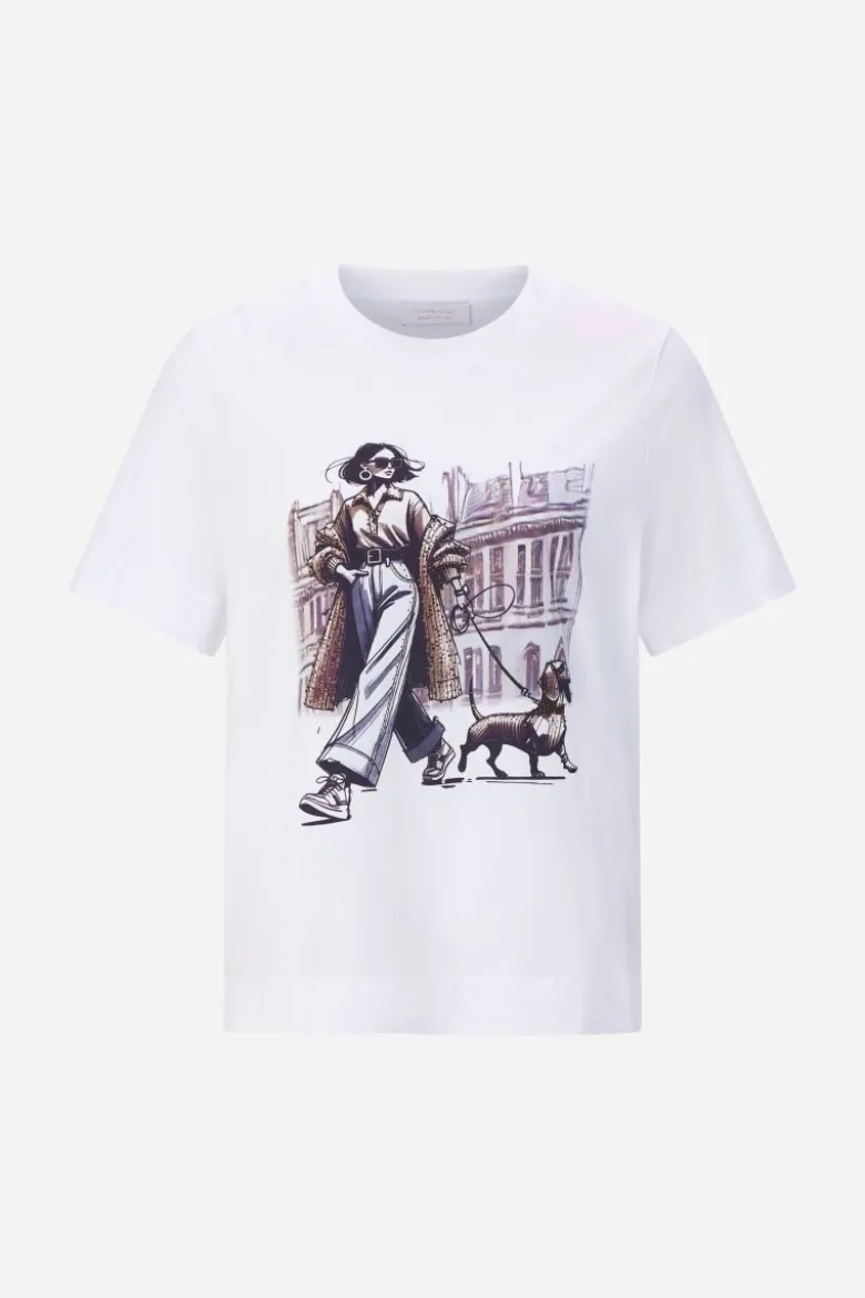 Weißes T-Shirt mit Fashion-Print