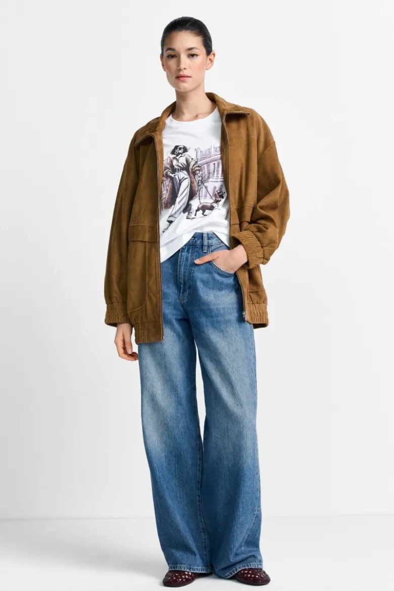 Weißes T-Shirt mit Fashion-Print